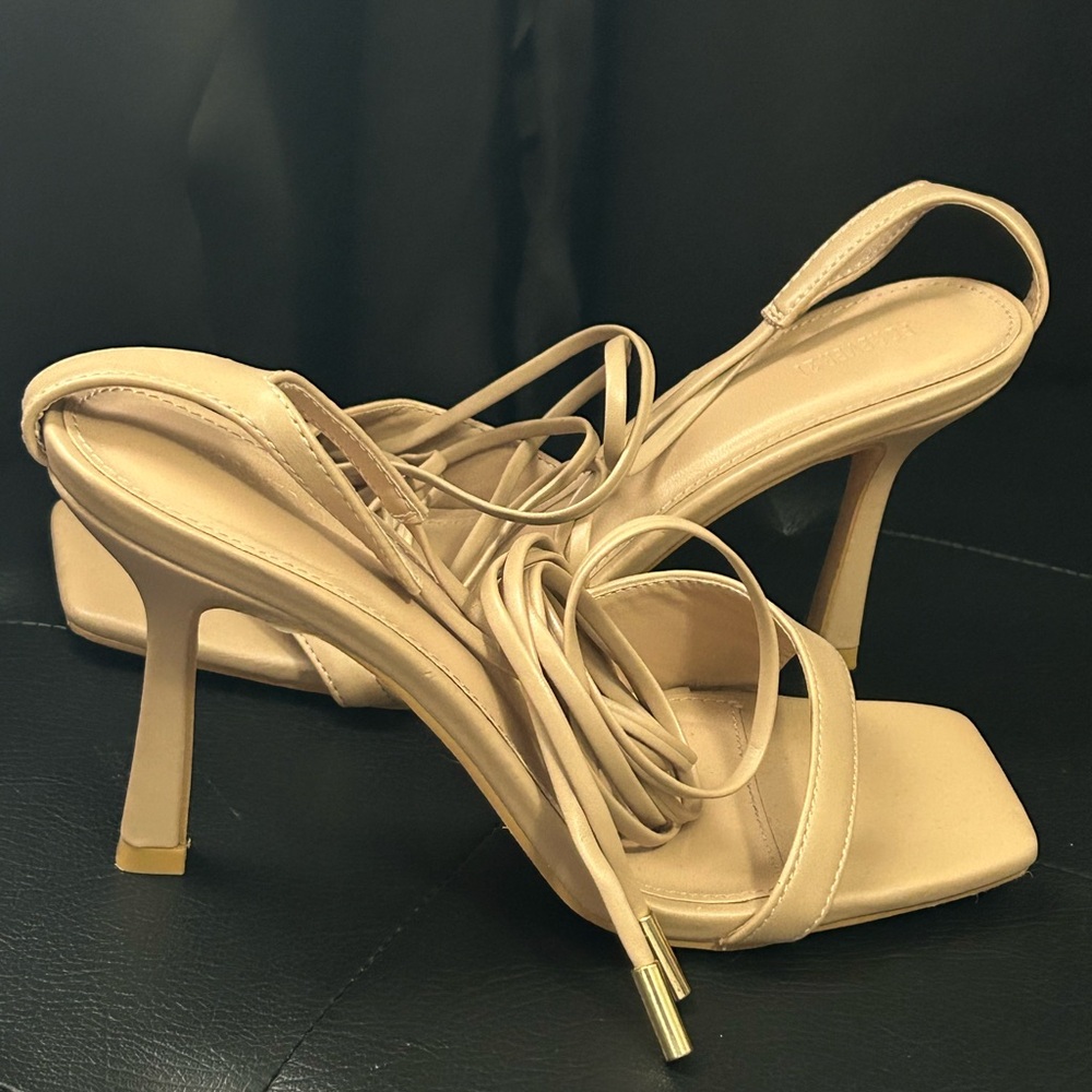 Elegant Beige Strappy Heels